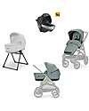 Aptica XT System Trio - Igloo Grey - Seduta Passeggino + Culla Standup + Seggiolino Auto Darwin