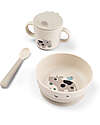 Set Pappa Foodie - Ciotola Bicchiere e Cucchiaio - Tiny Farm - Sabbia - 100% PP Alimentare