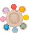 Massaggiagengive con Sonaglio - Arcobaleno - Silicone Alimentare e Legno di Faggio Massaggiagengive con Sonaglio - Arcobaleno - Silicone Alimentare e Legno di Faggio