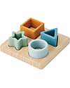 Gioco Puzzle di Forme Geometriche a Incastro - Neutro - Legno di Bambù e Silicone Alimentare