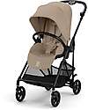 Passeggino Melio Carbon - Almond Beige - Telaio Carbon - Super Leggero con Telaio in Carbonio