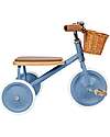 Triciclo Legno ed Ecopelle con Cestino - Blu - Dai 2 anni Triciclo Legno ed Ecopelle con Cestino - Blu - Dai 2 anni
