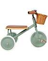 Triciclo Legno ed Ecopelle con Cestino - Verde Chiaro - Dai 2 anni Triciclo Legno ed Ecopelle con Cestino - Verde Chiaro - Dai 2 anni