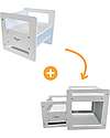 Set Tavolo + 2 Sedie Montessori Evolutivi - Bianco - Cresce Con Il Tuo Bambino