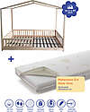 Letto Montessori Evolutivo Evi 4 in 1 - Tutto incluso 200x90 + Materasso Sfoderabile Evi - Aloe Vera - 200x90x12 cm