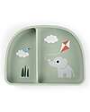 Stick&Stay Ciotola con Scomparti - Playground - Verde - 100% Silicone Alimentare