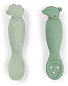 Set 2 Cucchiai da Apprendimento in Silicone - Tiny Farm - Verde