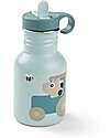 Borraccia in Metallo 350 ml - Tiny Farm - Blu - con Cannuccia a Scomparsa! - 12m+