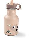 Borraccia in Metallo 350 ml - Tiny Farm - Cipria - con Cannuccia a Scomparsa! - 12m+