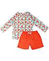 Set Bimbo 2 Pezzi - Rash Guard Top + Costume da Bagno a Pantaloncino - Logan l'Aragosta - UPF 50+