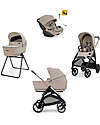 Aptica System Quattro - Vicuna Beige - Passeggino + Culla Standup + Seggiolino Auto Darwin Recline EVO + Telaio Palladio