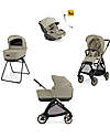 Electa System Quattro - Hangar Beige - Passeggino + Culla Standup + Seggiolino Auto Darwin Recline EVO + Telaio Bronze Black