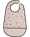 Bavaglino Impermeabile con Tasca Contour, Rosa Cipria - 42x27,5 cm - Chiusura in Velcro