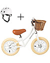 Bicicletta Senza Pedali First Go + Casco Classico per Biciclette Per Bambini - Bianco - da 3 a 5 anni!
