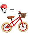 Bicicletta Senza Pedali First Go + Casco Classico per Biciclette Per Bambini - Rosso - da 3 a 5 anni!