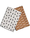 Set di 2 Copertine Swaddle 100 x 100 cm - Boho - 100% Cotone - Mudcloth+Uccelli