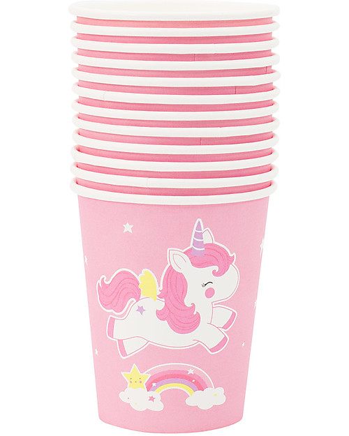 A Little Lovely Company 12 Bicchieri di Carta per Feste - Unicorno Set Pappa