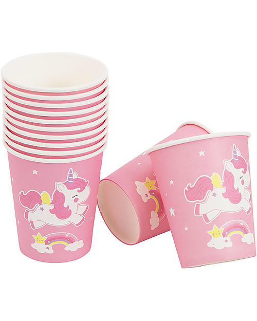 A Little Lovely Company 12 Bicchieri di Carta per Feste - Unicorno Set Pappa