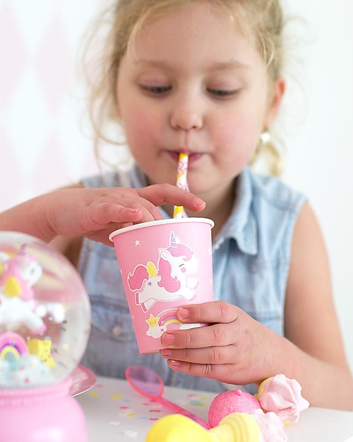 A Little Lovely Company 12 Bicchieri di Carta per Feste - Unicorno Set Pappa