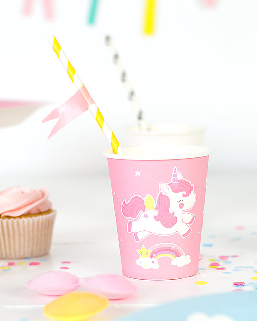 A Little Lovely Company 12 Bicchieri di Carta per Feste - Unicorno Set Pappa
