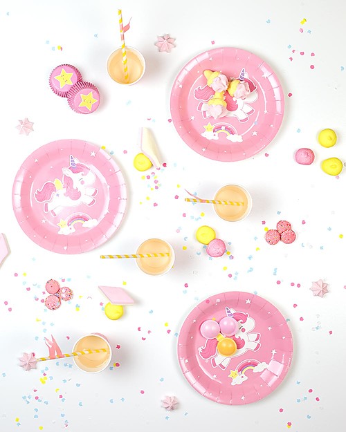 A Little Lovely Company 12 Piatti di Carta per Feste - Unicorni Piatti e Scodelle