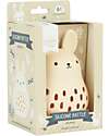 A Little Lovely Company 2 in 1 Sonaglio e Massaggiagengive in Silicone - Coniglietto - 10 x 13,5 x 8,5 cm Sonagli