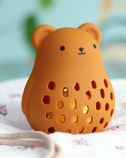 A Little Lovely Company 2 in 1 Sonaglio e Massaggiagengive in Silicone - Orsetto - 10 x 13,5 x 8,5 cm Sonagli