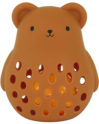 A Little Lovely Company 2 in 1 Sonaglio e Massaggiagengive in Silicone - Orsetto - 10 x 13,5 x 8,5 cm Sonagli