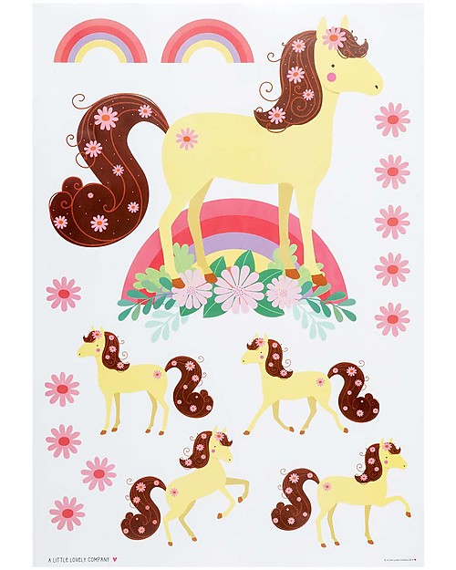 A Little Lovely Company Adesivi da Parete, Cavallo - 17 Adesivi Adesivi da Parete