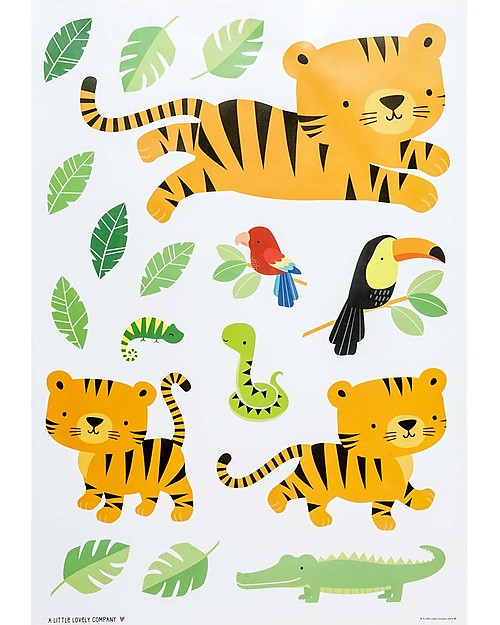 A Little Lovely Company Adesivi da Parete, Tigre - 17 Adesivi Adesivi da Parete