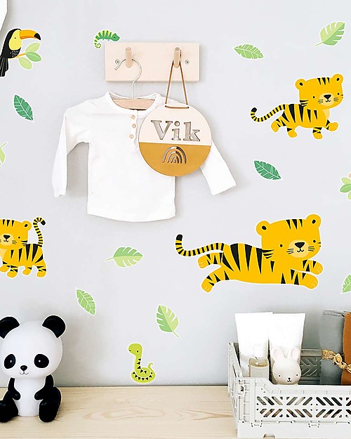 A Little Lovely Company Adesivi da Parete, Tigre - 17 Adesivi Adesivi da Parete