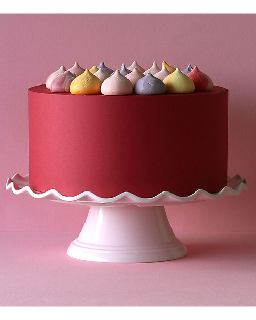 A Little Lovely Company Alzatina per Dolci con Bordo a Ondina - Rosa Piatti e Scodelle