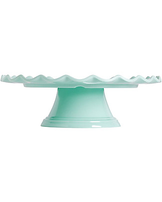 A Little Lovely Company Alzatina per Dolci con Bordo a Ondina - Verde Menta Piatti e Scodelle