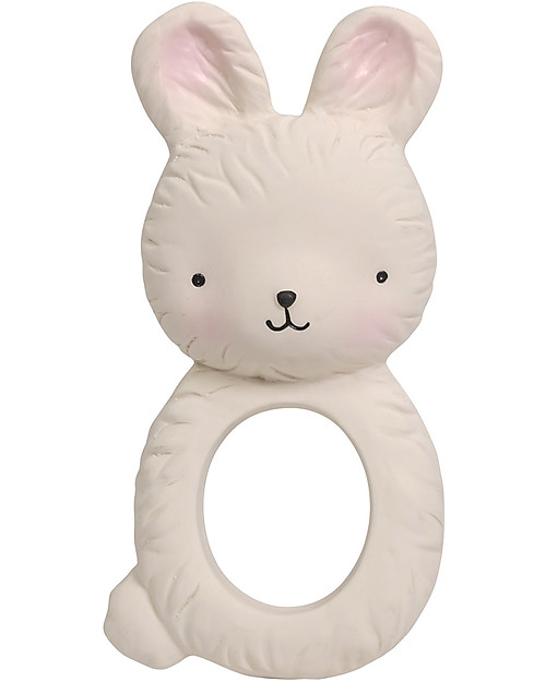 A Little Lovely Company Anello da Dentizione, Coniglietto Bianco - 100% Gomma Naturale Massaggiagengive