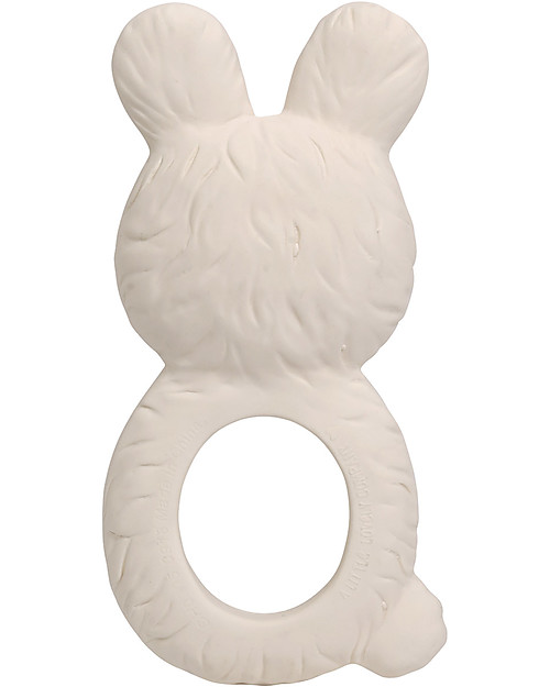 A Little Lovely Company Anello da Dentizione, Coniglietto Bianco - 100% Gomma Naturale Massaggiagengive