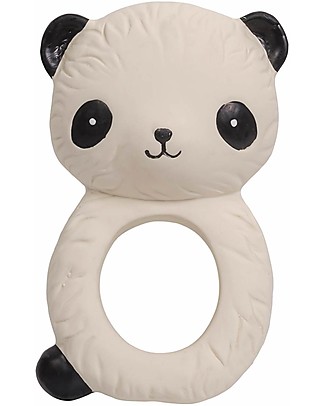 A Little Lovely Company Anello da Dentizione, Panda Bianco - 100% Gomma Naturale Massaggiagengive