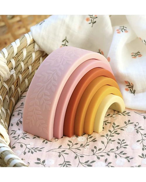 A Little Lovely Company Arcobaleno Impilabile in Silicone  Alimentare - Tramonto Giochi per Neonati_