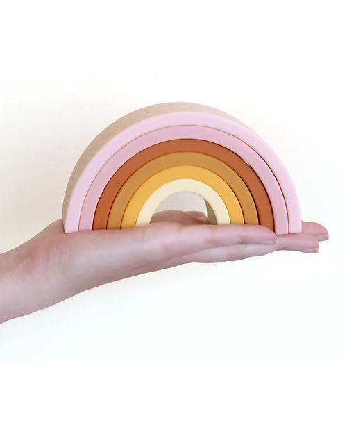 A Little Lovely Company Arcobaleno Impilabile in Silicone  Alimentare - Tramonto Giochi per Neonati_