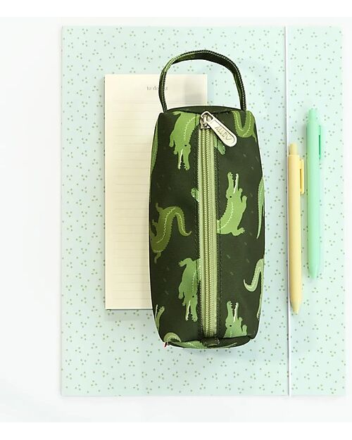 A Little Lovely Company Astuccio per la Scuola con Chiusura a Zip - Coccodrilli - 20x8x7 cm Astucci per la Scuola