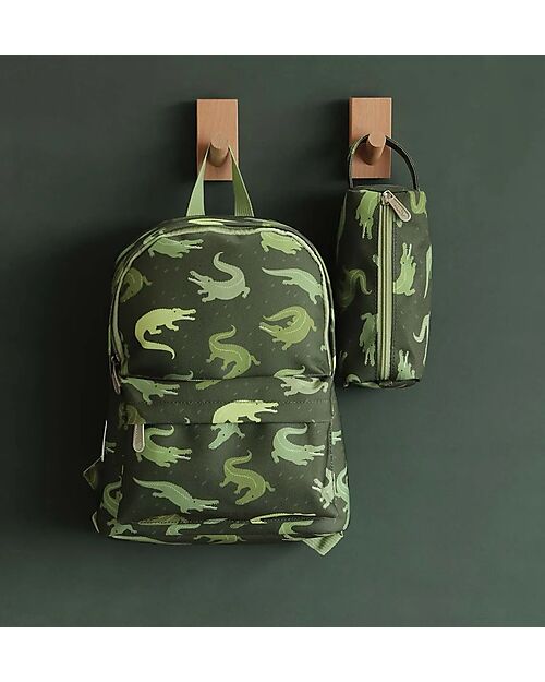 A Little Lovely Company Astuccio per la Scuola con Chiusura a Zip - Coccodrilli - 20x8x7 cm Astucci per la Scuola
