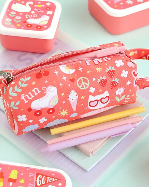 A Little Lovely Company Astuccio per la Scuola con Chiusura a Zip - Fun - 20x8x7 cm Astucci per la Scuola