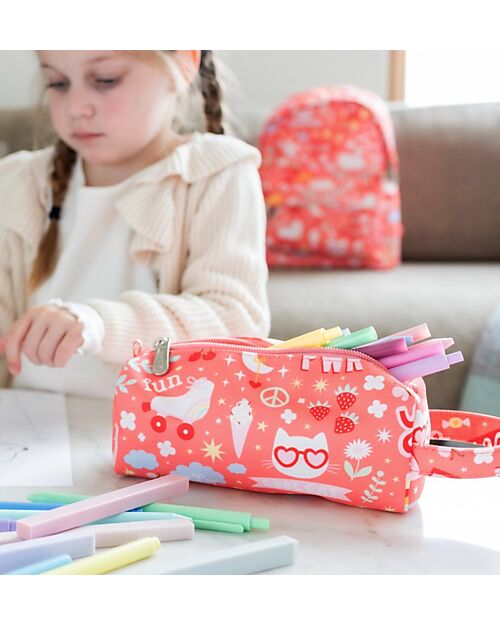 A Little Lovely Company Astuccio per la Scuola con Chiusura a Zip - Fun - 20x8x7 cm Astucci per la Scuola