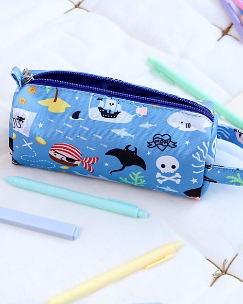 A Little Lovely Company Astuccio per la Scuola con Chiusura a Zip - Pirati - 20x8x7 cm Astucci per la Scuola
