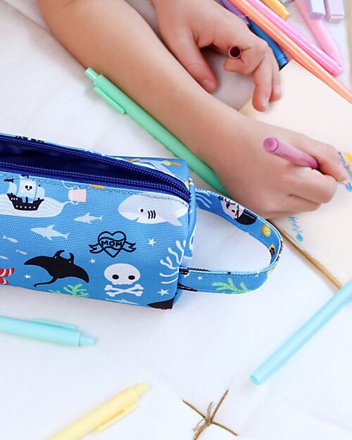 A Little Lovely Company Astuccio per la Scuola con Chiusura a Zip - Pirati - 20x8x7 cm Astucci per la Scuola