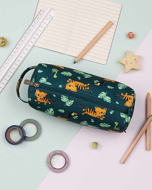 A Little Lovely Company Astuccio, Tigre - Chiusura a zip Astucci per la Scuola
