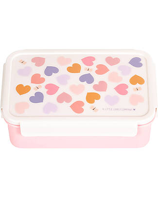 A Little Lovely Company Bento Lunch Box - Hearts - Removable Compartments Food Containers