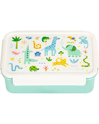 A Little Lovely Company Bento Lunch Box - Jungle - Pull-Out Compartments Snack Boxes