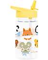 A Little Lovely Company Borraccia con Cannuccia 450 ml - Amici animali - Senza BPA! Borracce non Termiche