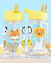 A Little Lovely Company Borraccia con Cannuccia 450 ml - Amici animali - Senza BPA! Borracce non Termiche