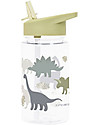 A Little Lovely Company Borraccia con Cannuccia 450 ml - Dinosauri - Senza BPA! Borracce non Termiche